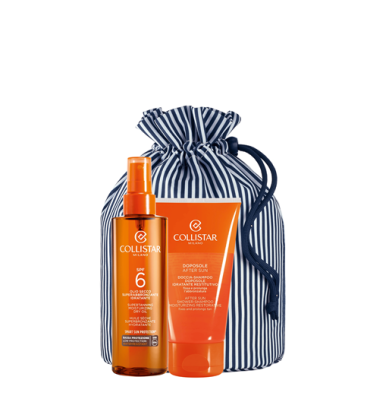 Collistar Sun Supertanning Moisturizing Dry Oil SPF 6 200 ml & Szampon Po Opalaniu 150ml ZESTAW