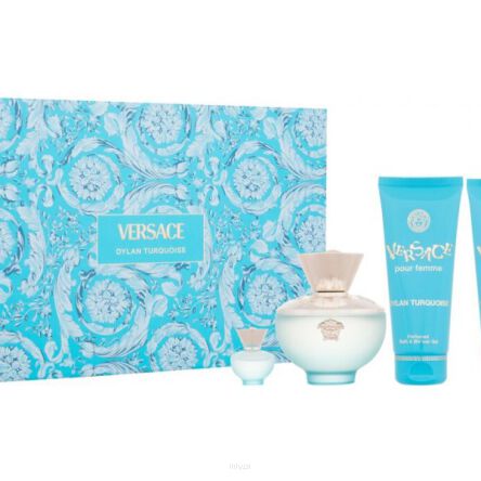 Versace Dylan Turquoise Woda Toaletowa 100ml & Woda Toaletowa 5ml & Shower Gel 100ml & Body Lotion 100ml ZESTAW