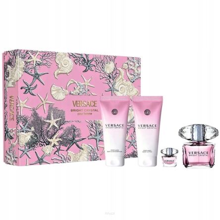 Versace Bright Crystal Woda Toaletowa 90ml & Shower Gel 100ml & Body Lotion 100ml & Edt 5ml ZESTAW