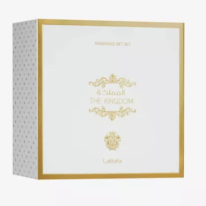 Lattafa The Kingdom Woda Perfumowana 100ml & Woda Perfumowana 12ml & Shower Gel 100ml ZESTAW