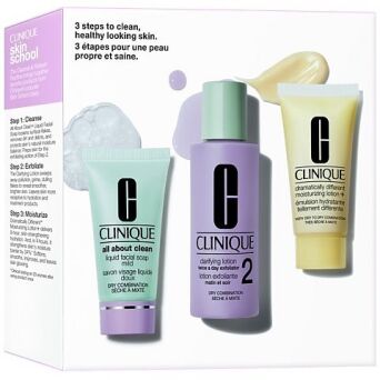 Clinique iClinique 3-Step Skin Care Mydło Do Twarzy 30ml & Płyn Złuszczający Do Twarzy 60ml & Nawilżająca Emulsja Do Twarzy 30ml